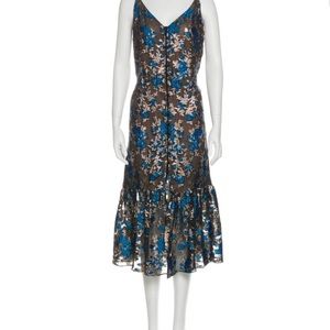 Lanvin Embroidered Floral Midi Dress (copied pic)